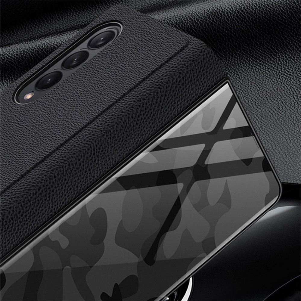 PU Leather + Tempered Glass + PC Phone Case Pattern Printed Stylish Protective Cover for Samsung Galaxy Z Fold3 5G/W22 5G - 11-4