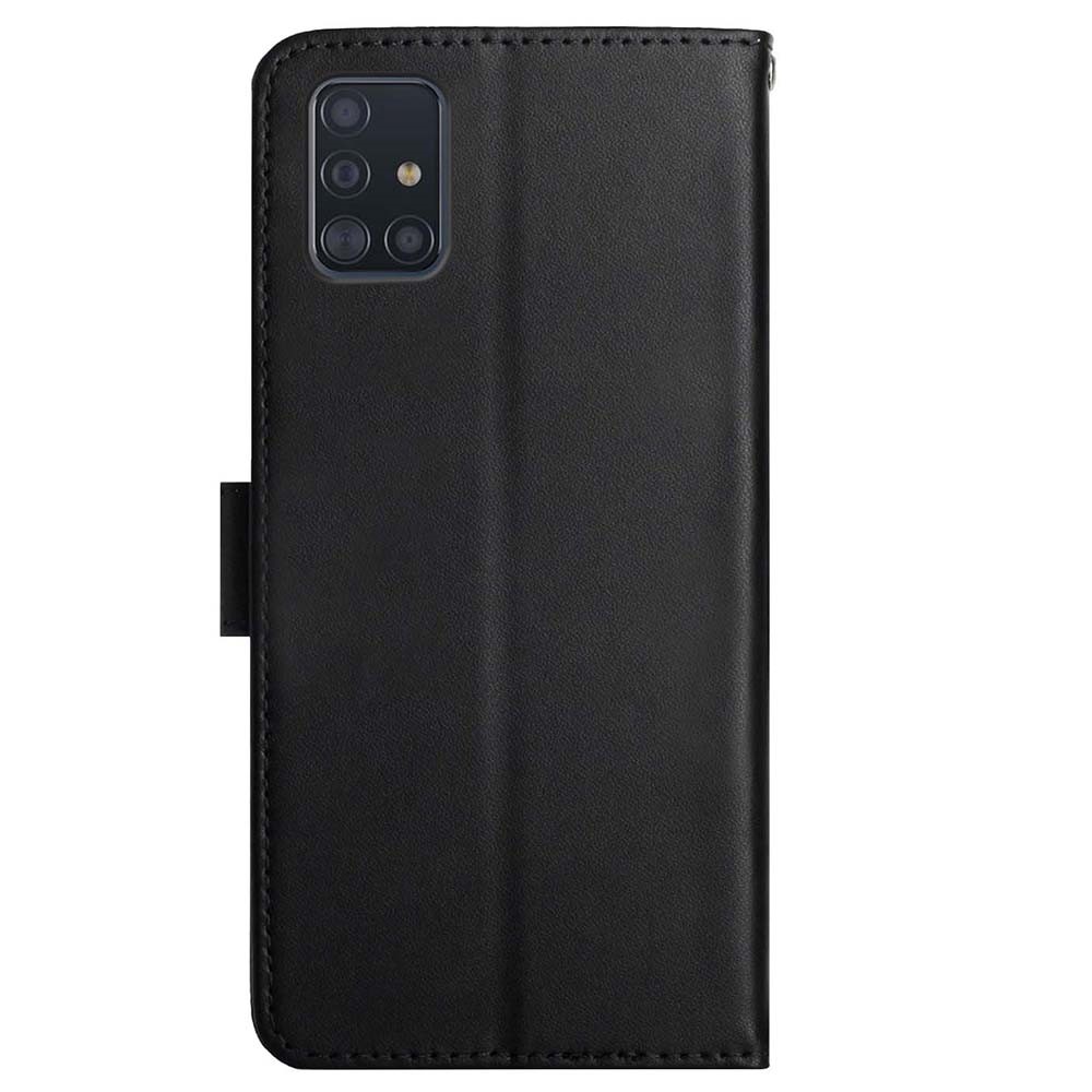 Genuine Leather+TPU Phone Flip Cover Splashproof Nappa Texture Multifunction Wallet Stand Good Protective Phone Case for Samsung Galaxy A71 4G SM-A715 - Black-9