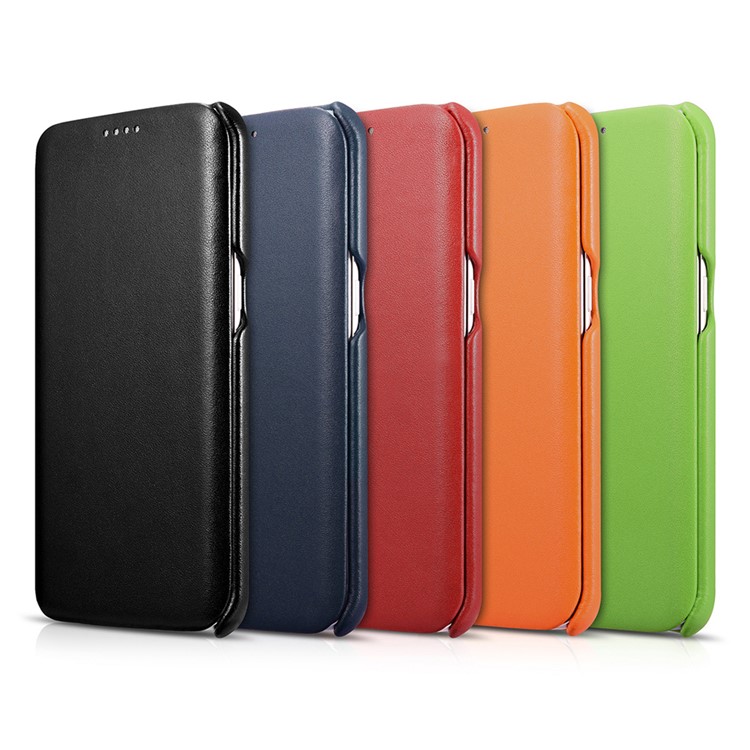 ICARER Genuine Leather Magnetic Slim Case for Samsung Galaxy S7 Edge G935 - Orange-2