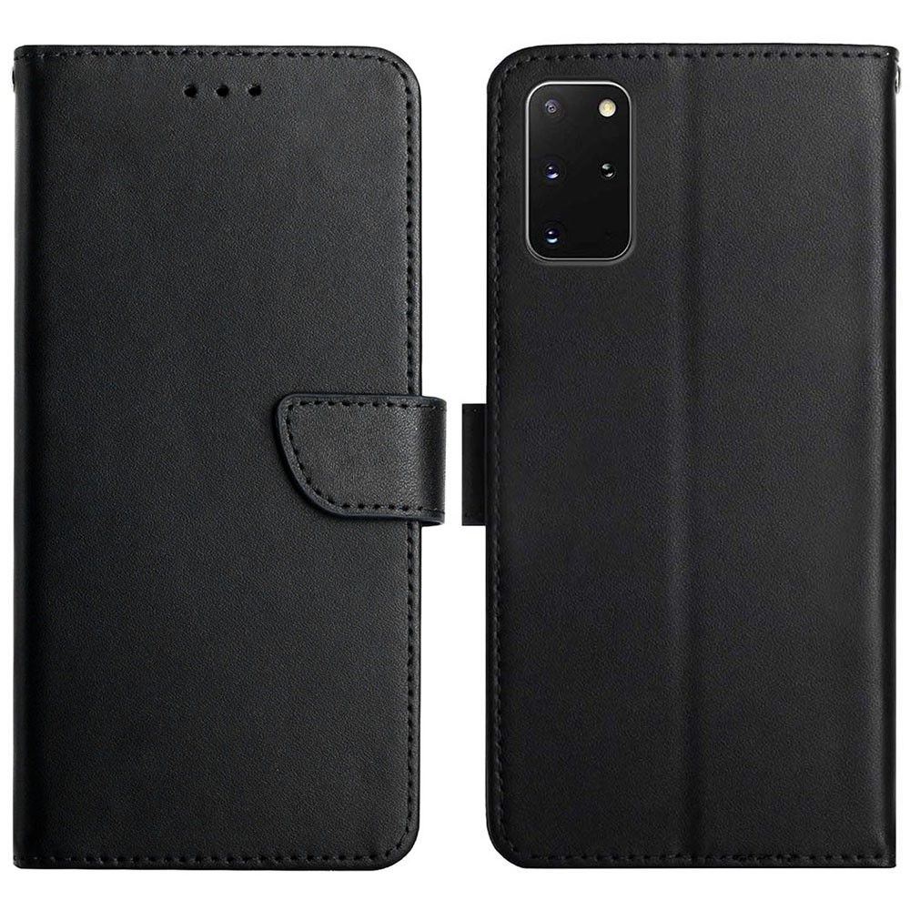 Magnetic Clasp Nappa Texture Case Wallet Genuine Leather Cover with Stand for Samsung Galaxy S20 Plus 4G/5G - Black-1