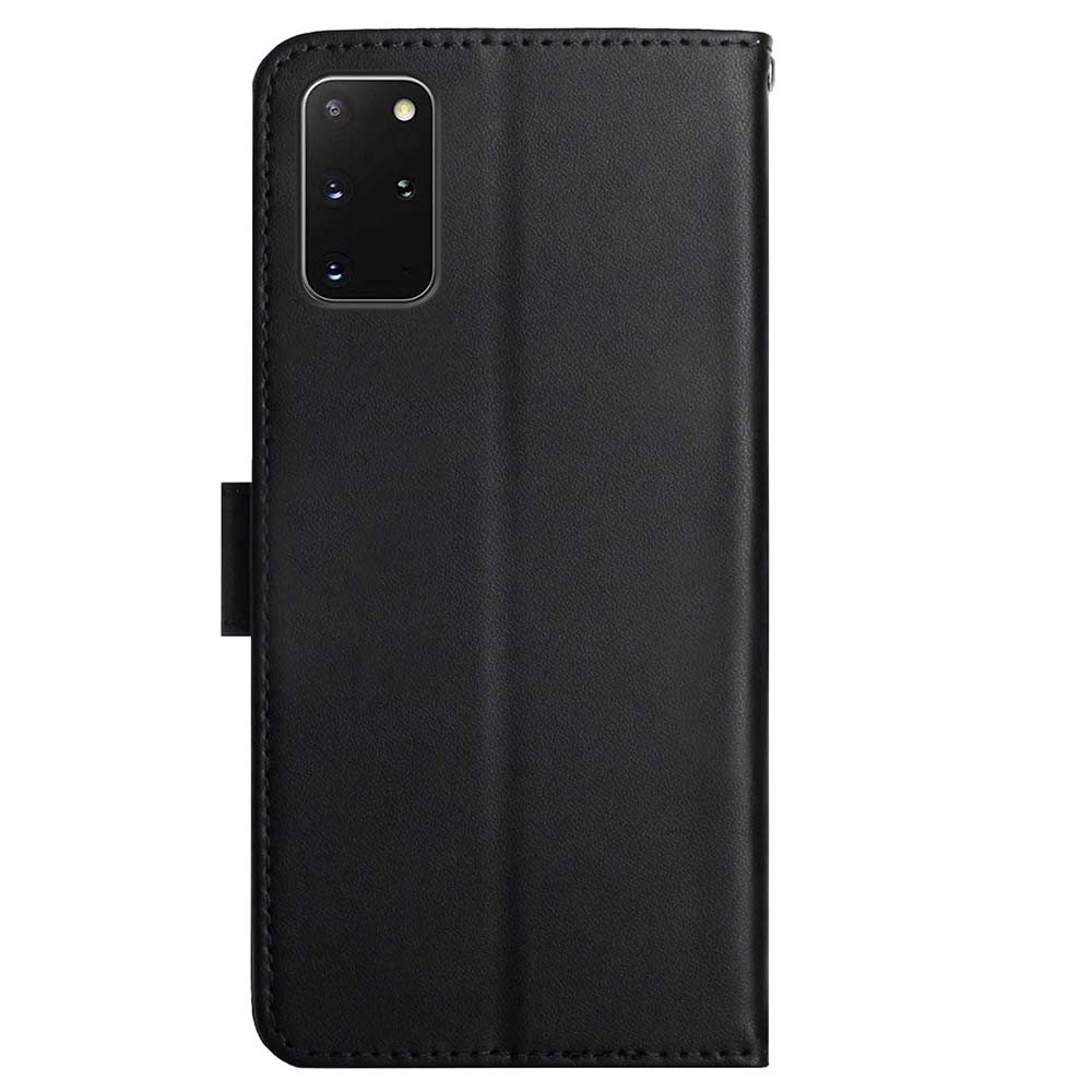 Magnetic Clasp Nappa Texture Case Wallet Genuine Leather Cover with Stand for Samsung Galaxy S20 Plus 4G/5G - Black-9