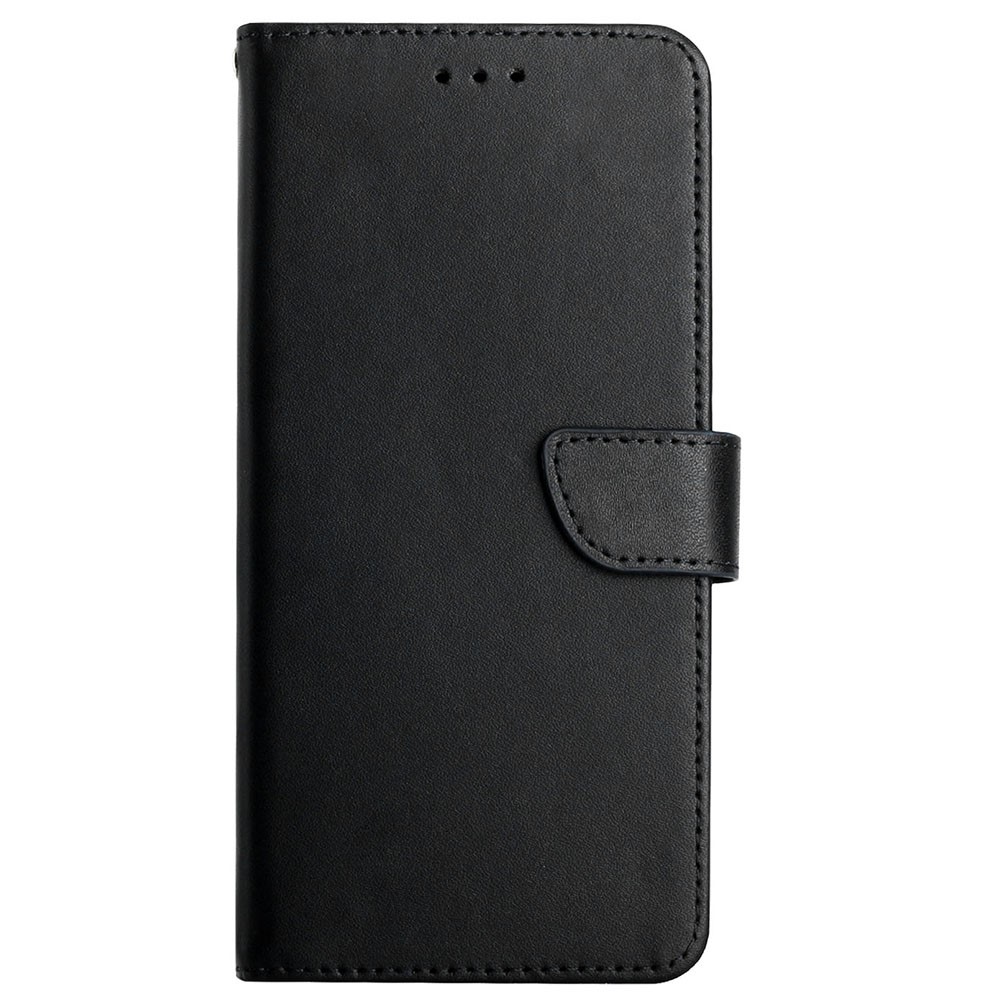 Solid Color Nappa Texture Case Wallet Genuine Leather Fingerprint-proof Scratch-proof Phone Cover with Stand for Samsung Galaxy S20 Ultra - Black-8