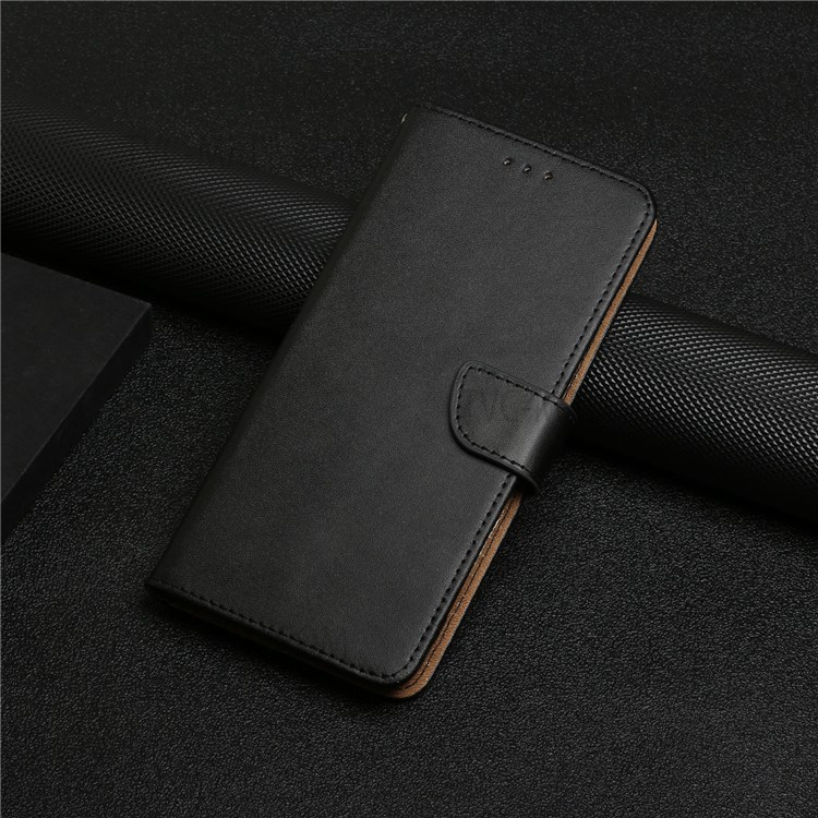 Nappa Texture Case Wallet Anti-drop Genuine Leather Protective Phone Cover Case with Stand for Samsung Galaxy S22 - Black-10