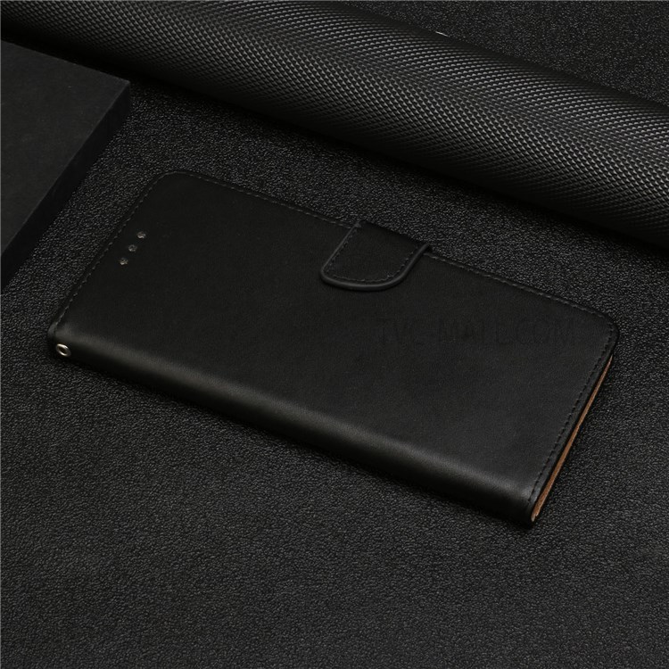Nappa Texture Case Wallet Anti-drop Genuine Leather Protective Phone Cover Case with Stand for Samsung Galaxy S22 - Black-11