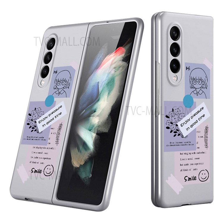 Anti-Scratch PC Pattern Printing Shockproof Full-Body Protection Phone Case for Samsung Galaxy Z Fold3 5G / W22 - Friendly 01-1