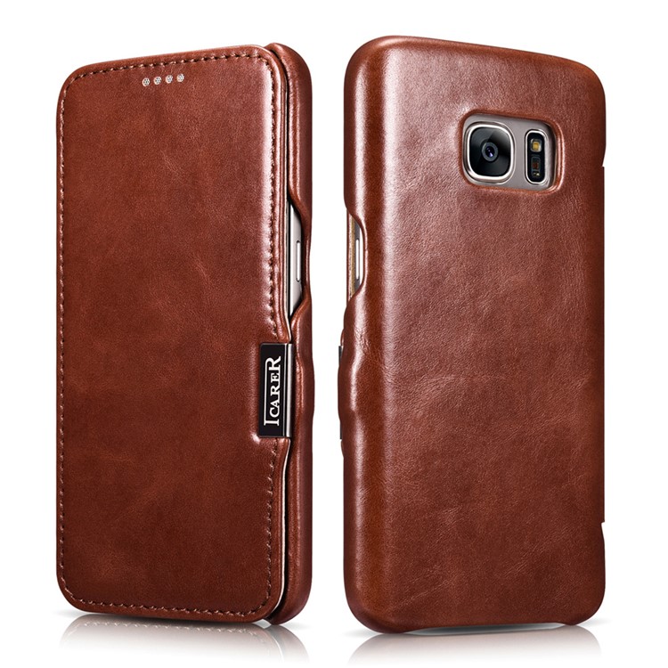 

ICARER Vintage Genuine Leather Shell for Samsung Galaxy S7 G930 - Brown