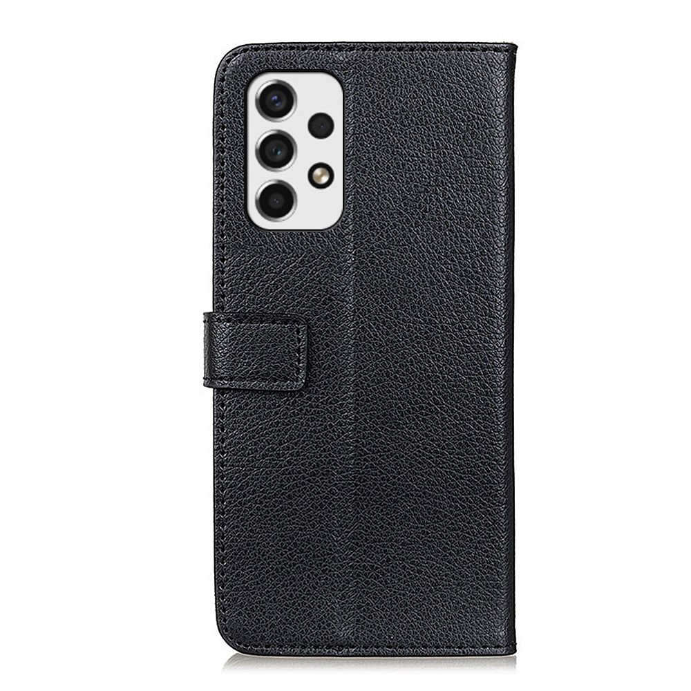 Litchi Texture Soft PU Leather Flip Case Stand Magnetic Wallet Phone Cover for Samsung Galaxy A53 - Black-3