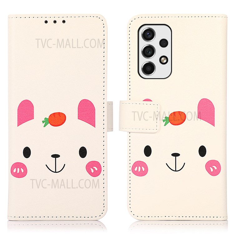 Wallet Design Premium PU Leather Pattern Printing Stand Flip Cover for Samsung Galaxy A53 5G - Cute Rabbit-1