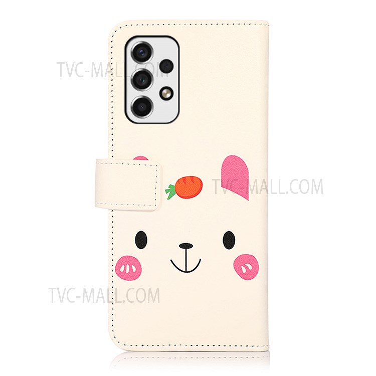 Wallet Design Premium PU Leather Pattern Printing Stand Flip Cover for Samsung Galaxy A53 5G - Cute Rabbit-3