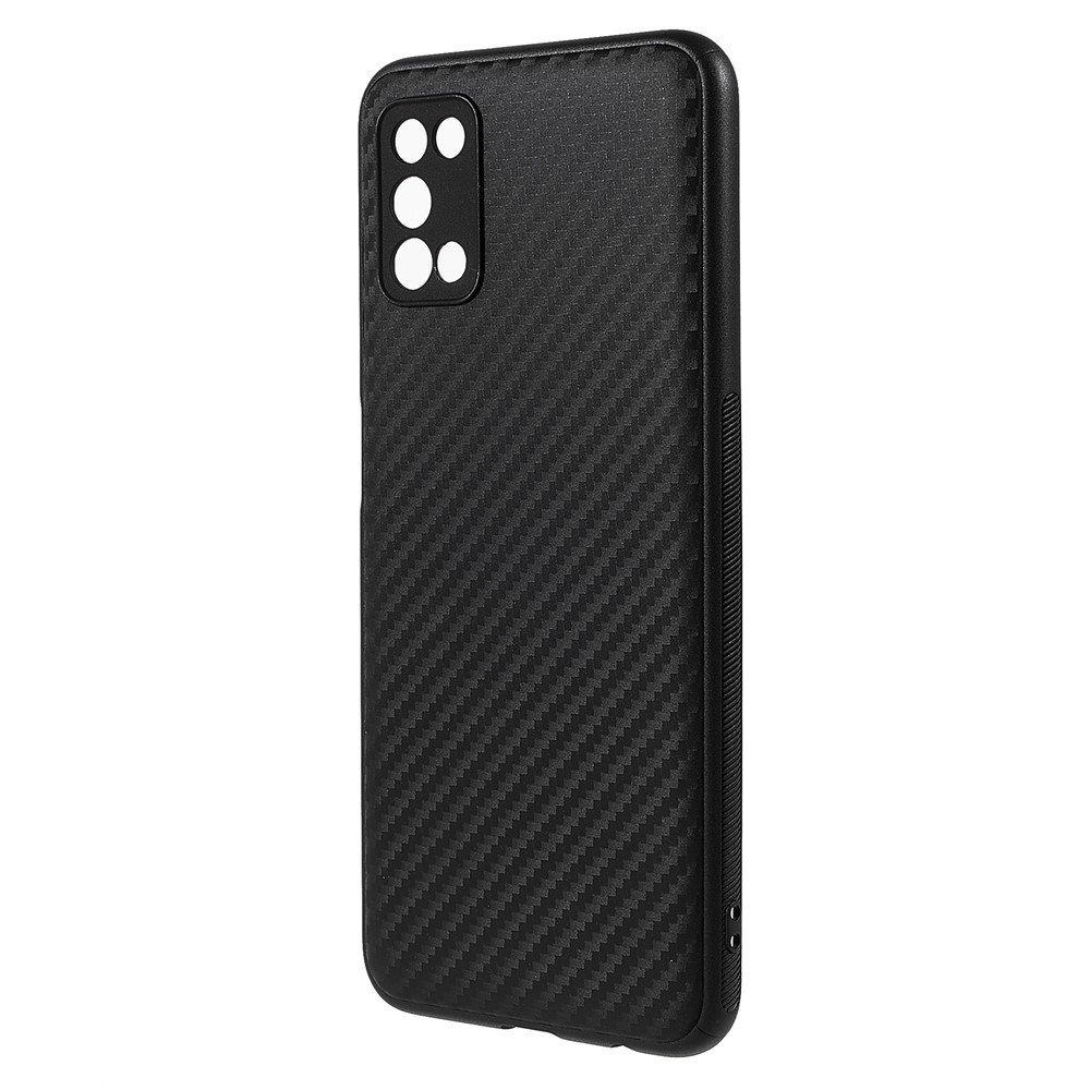 Carbon Fiber Texture Anti-Slip Shock Resistant Soft TPU Phone Case for Samsung Galaxy A03s (166.5 x 75.98 x 9.14mm) - Black-2