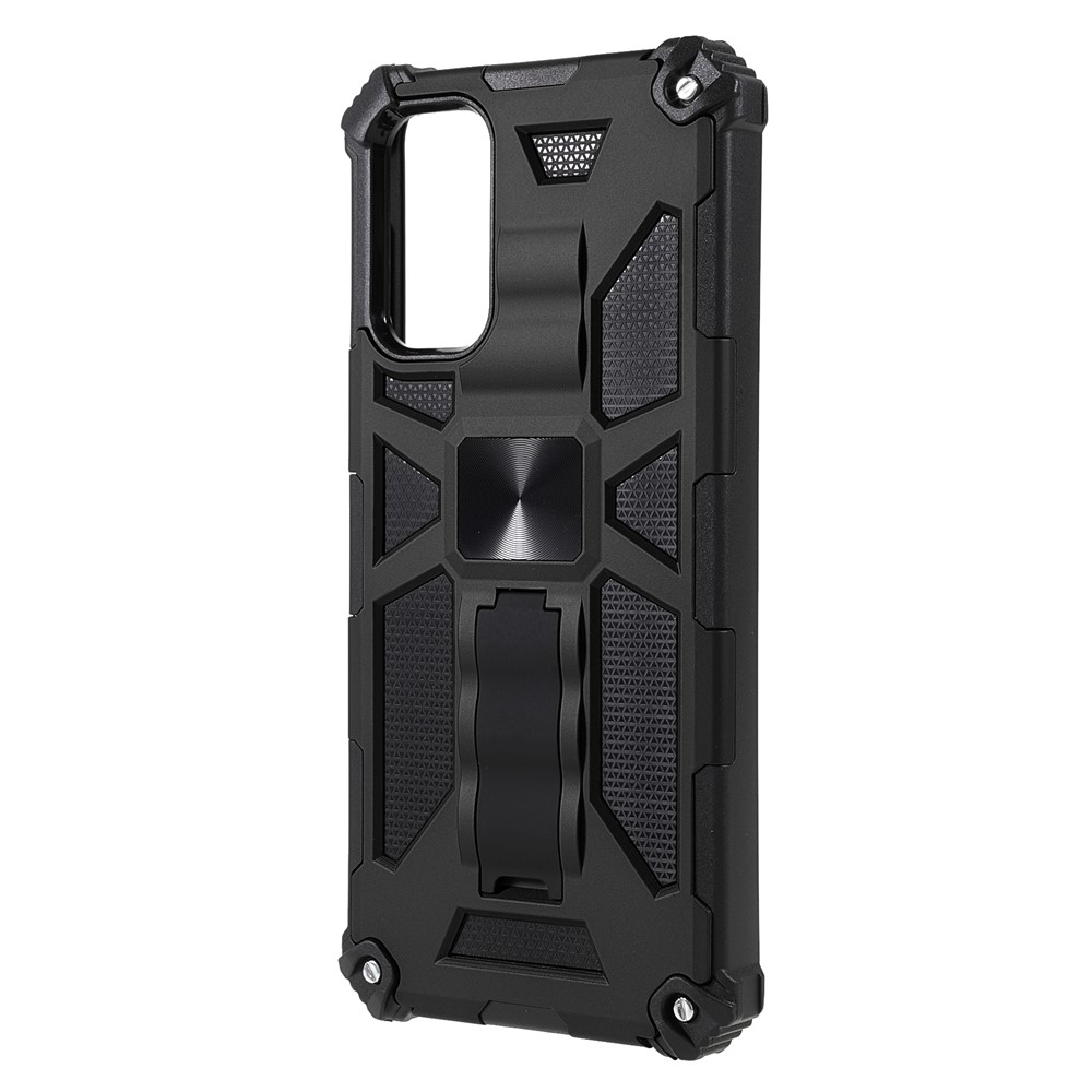 Military Grade Built-in Kickstand Drop-proof Well-protected Hybrid Hard PC Soft TPU Phone Case Shell for Samsung Galaxy A13 5G - Black-2
