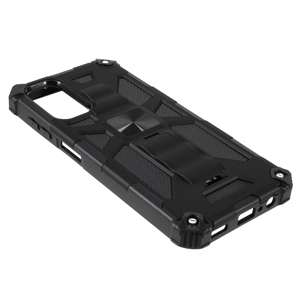 Military Grade Built-in Kickstand Drop-proof Well-protected Hybrid Hard PC Soft TPU Phone Case Shell for Samsung Galaxy A13 5G - Black-4