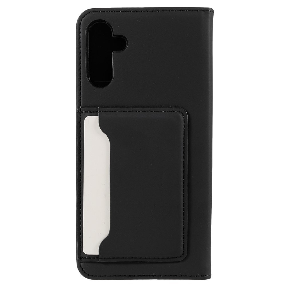 Auto-absorbed Magnetic Closing Skin-touch Anti-fingerprint PU Leather Wallet Cover Case with Kickstand for Samsung Galaxy A13 5G - Black-3