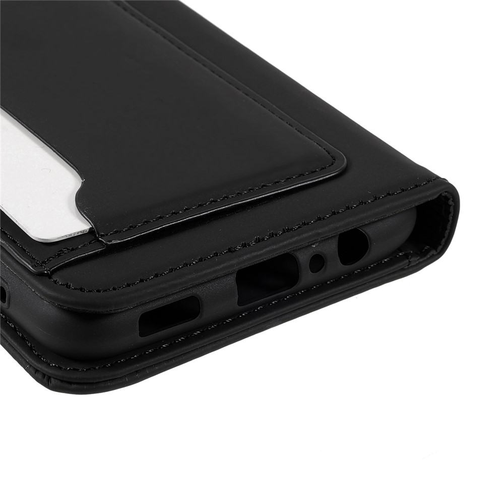 Auto-absorbed Magnetic Closing Skin-touch Anti-fingerprint PU Leather Wallet Cover Case with Kickstand for Samsung Galaxy A13 5G - Black-5