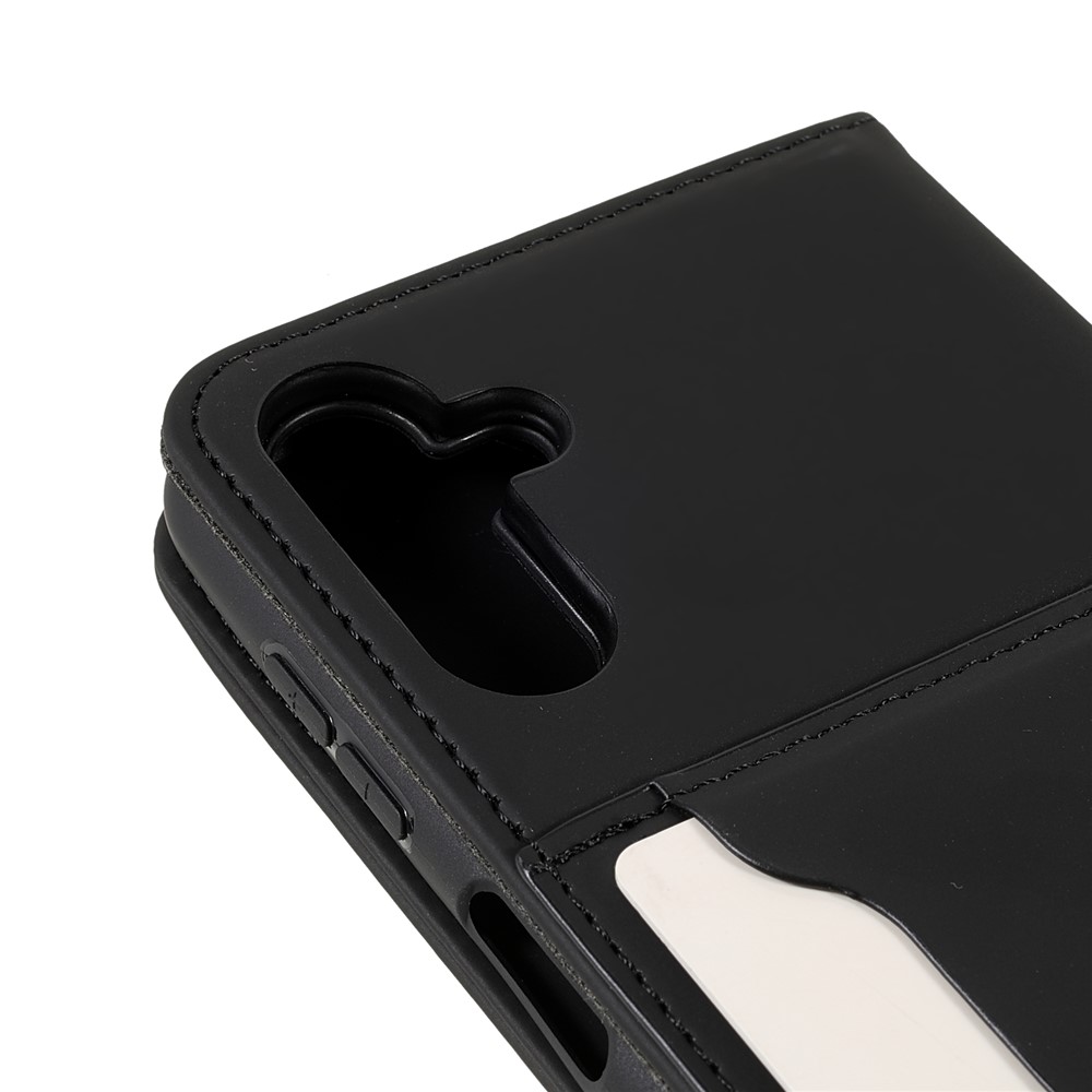 Auto-absorbed Magnetic Closing Skin-touch Anti-fingerprint PU Leather Wallet Cover Case with Kickstand for Samsung Galaxy A13 5G - Black-6