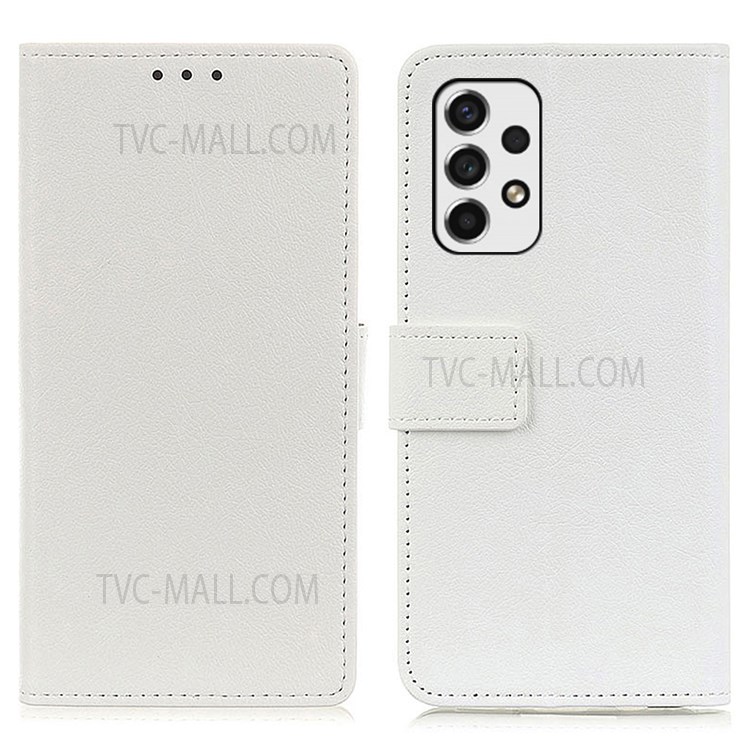Magnetic PU Leather Stand Wallet Flip Cover Shockproof TPU Interior Protective Case for Samsung Galaxy A53 5G - White-1