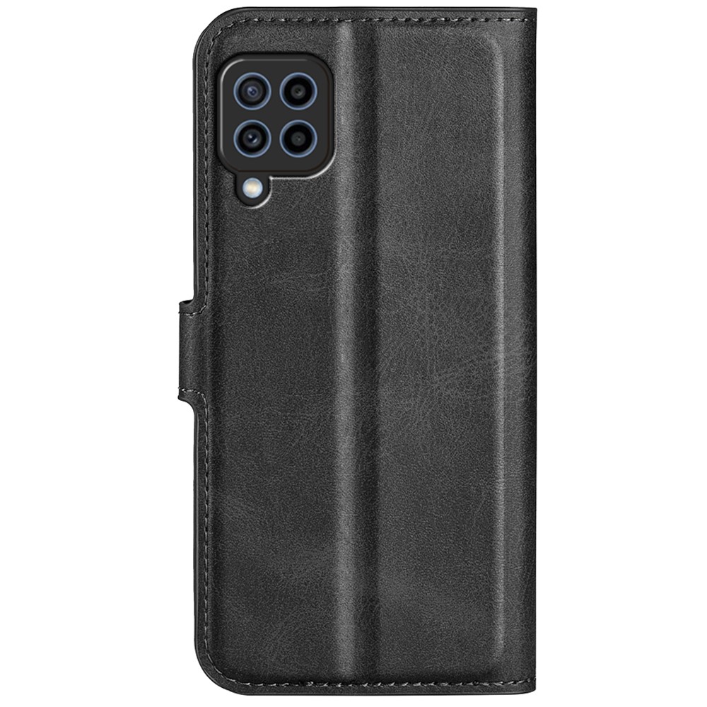 Wallet Stand Case Anti-scratch Shockproof PU Leather Magnetic TPU Interior Protective Flip Cover for Samsung Galaxy F22 - Black-3