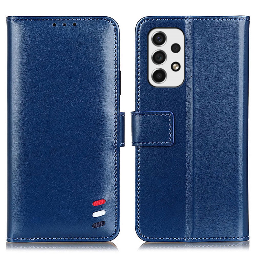 Full Body Protection PU Leather Wallet Stand Magnetic Folio Flip Phone Cover for Samsung Galaxy A53 5G - Blue-1