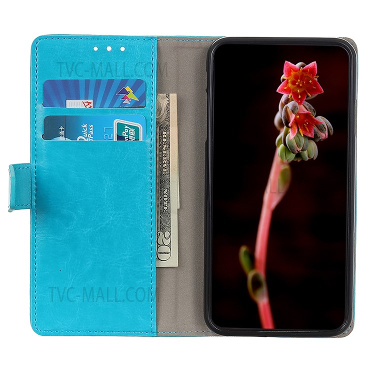 PU Leather Magnetic Wallet Stand Shockproof TPU Interior Case Protective Flip Cover for Samsung Galaxy A53 5G - Blue-4