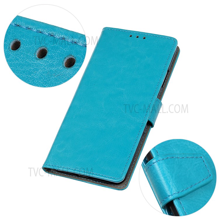 PU Leather Magnetic Wallet Stand Shockproof TPU Interior Case Protective Flip Cover for Samsung Galaxy A53 5G - Blue-7