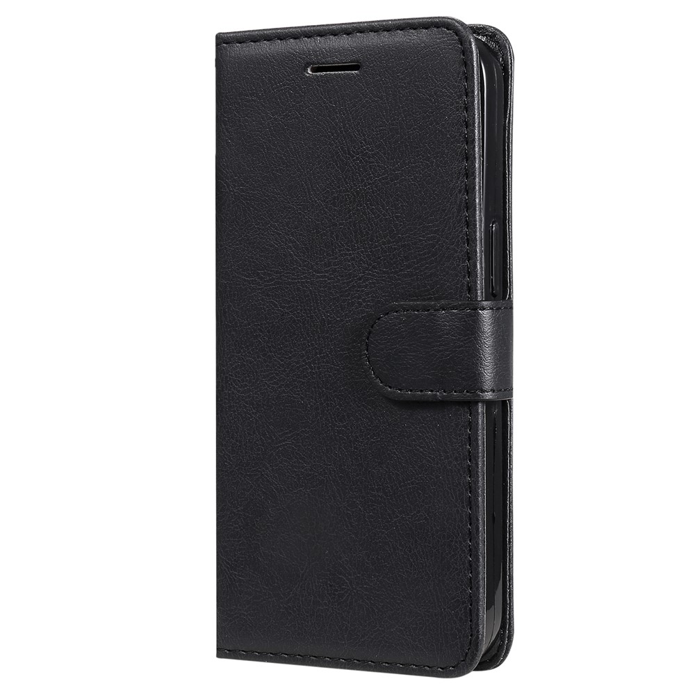 PU Leather Phone Case Solid Color Drop-proof Cover Shell with Wallet Stand for Samsung Galaxy A13 5G - Black-3