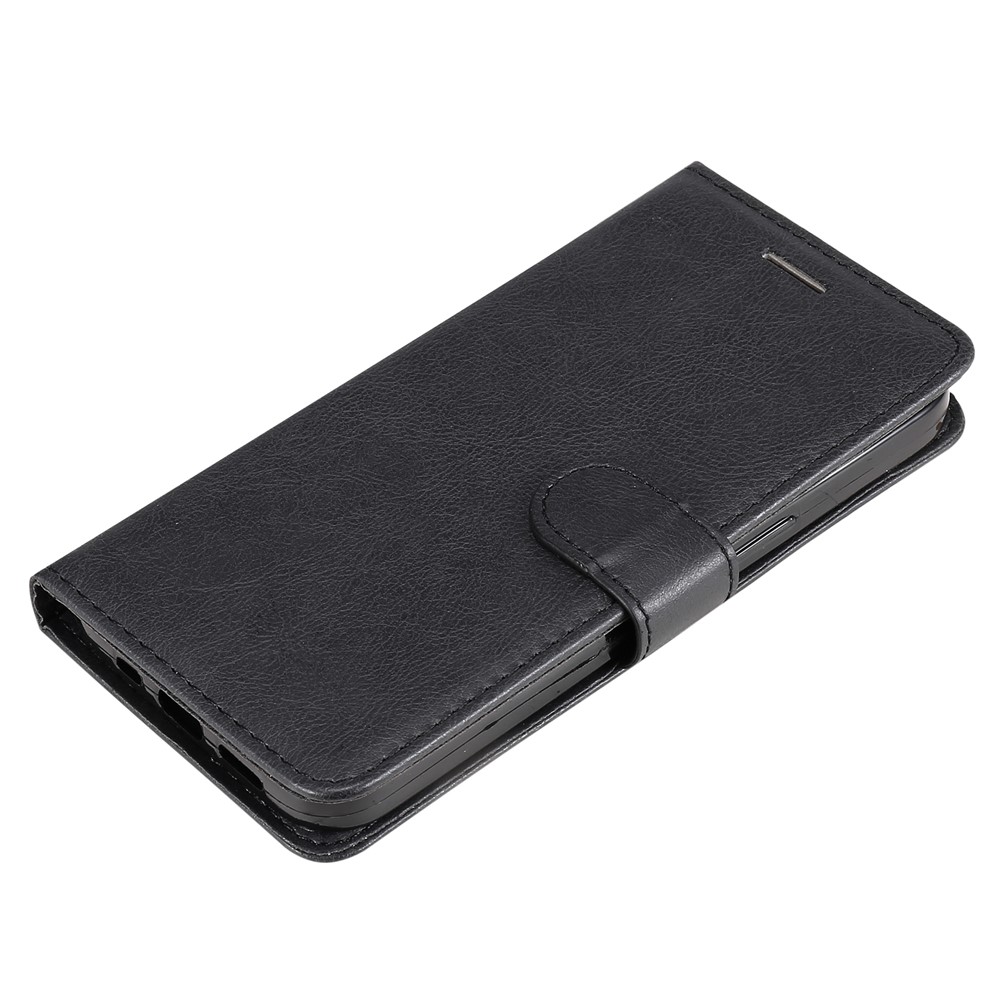 PU Leather Phone Case Solid Color Drop-proof Cover Shell with Wallet Stand for Samsung Galaxy A13 5G - Black-8