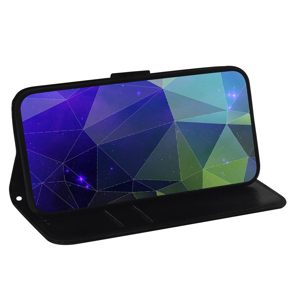 TPU Inner Case+Durable PU Leather Covering Mirror-like Surface Wallet Stand Phone Cover for Samsung Galaxy M52 5G - Purple-5