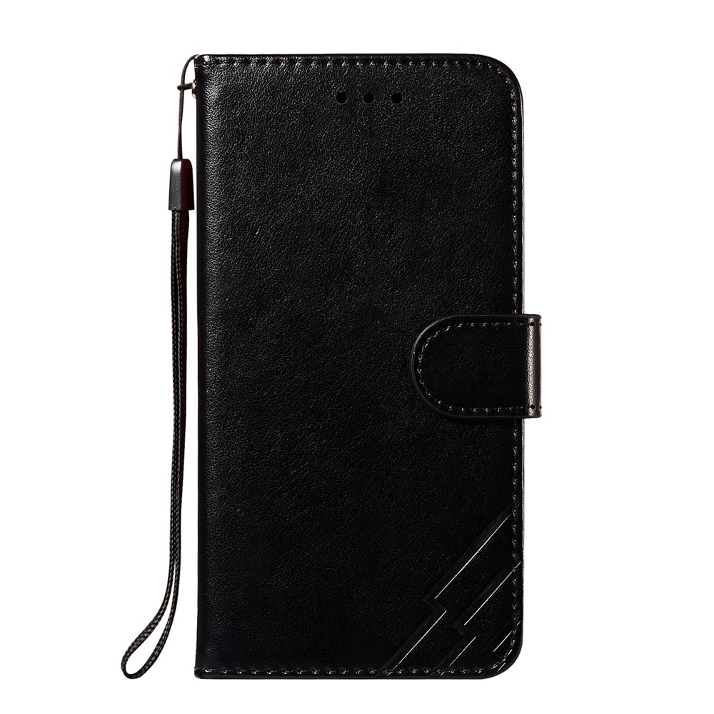Imprinted Three Stripes Pattern Anti-fall PU Leather and TPU Wallet Phone Case Cover for Samsung Galaxy A13 5G - Black-2