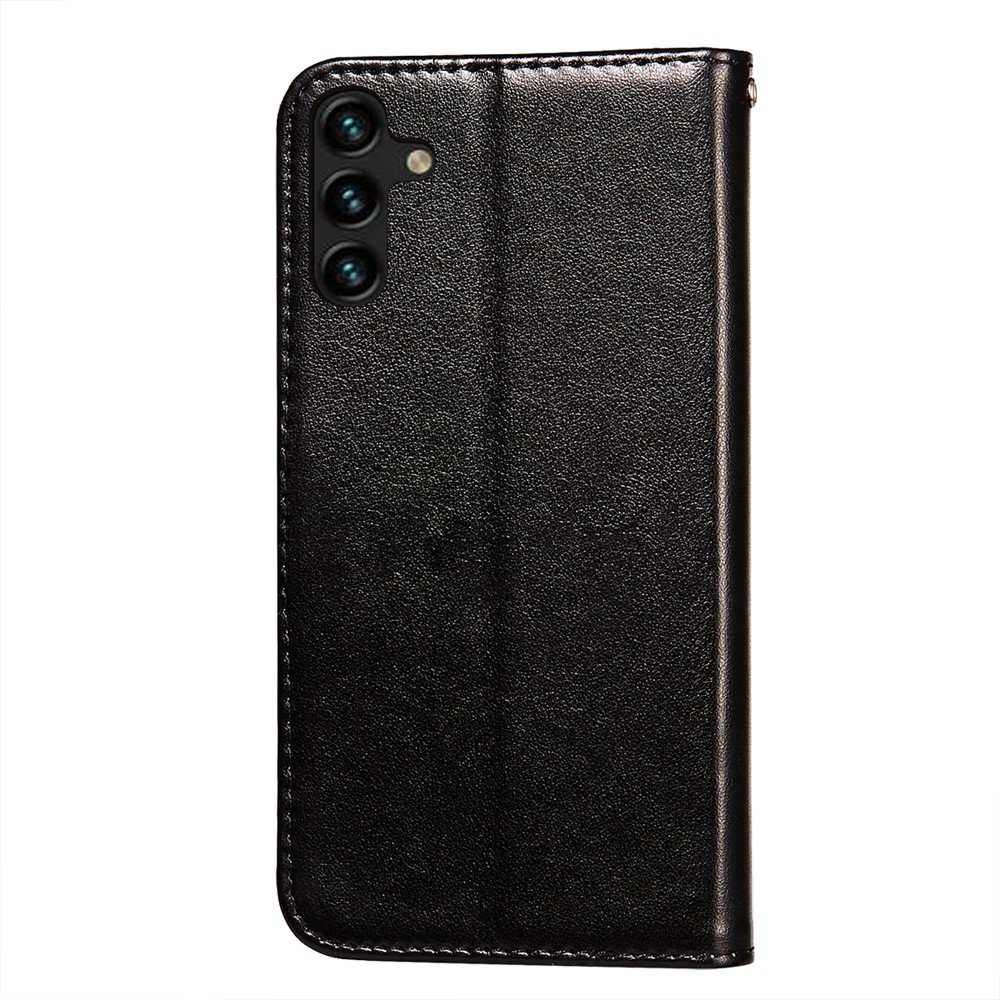 Imprinted Three Stripes Pattern Anti-fall PU Leather and TPU Wallet Phone Case Cover for Samsung Galaxy A13 5G - Black-3