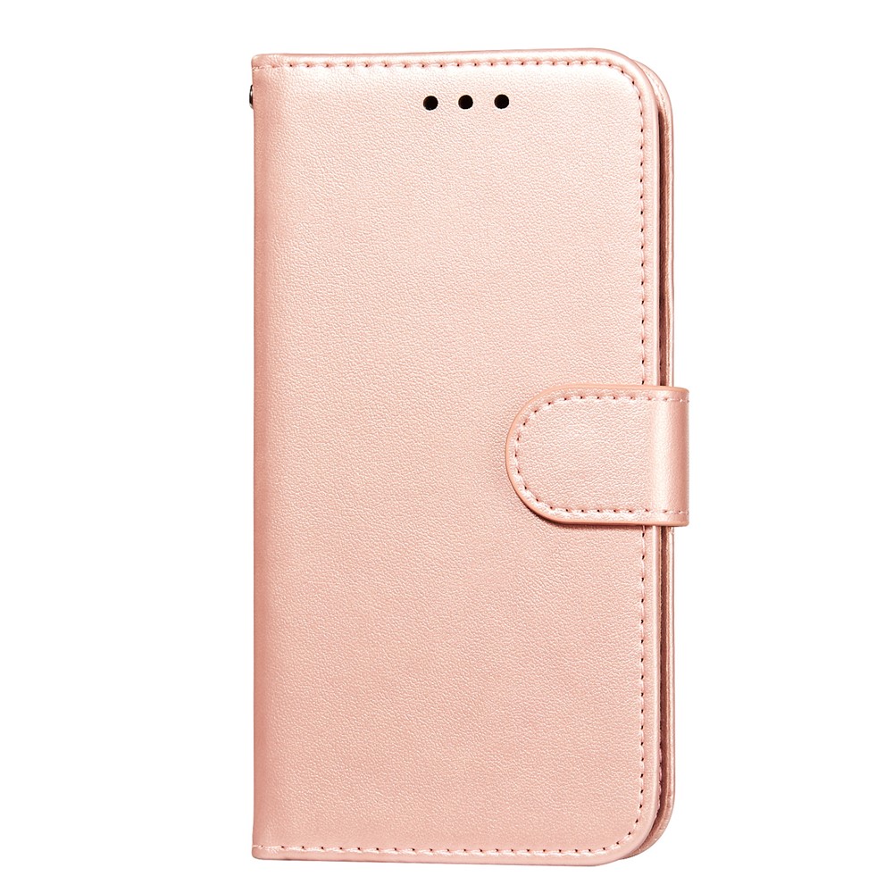Anti-scratch Phone Covering TPU+PU Leather Wallet Stand Flip Smart Phone Case for Samsung Galaxy S22 - Rose Gold-2