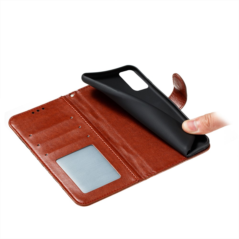 Magnetic PU Leather Flip Folio Case Mandala Flower Imprinted Wallet Stand Cover with Strap for Samsung Galaxy M52 5G - Brown-9