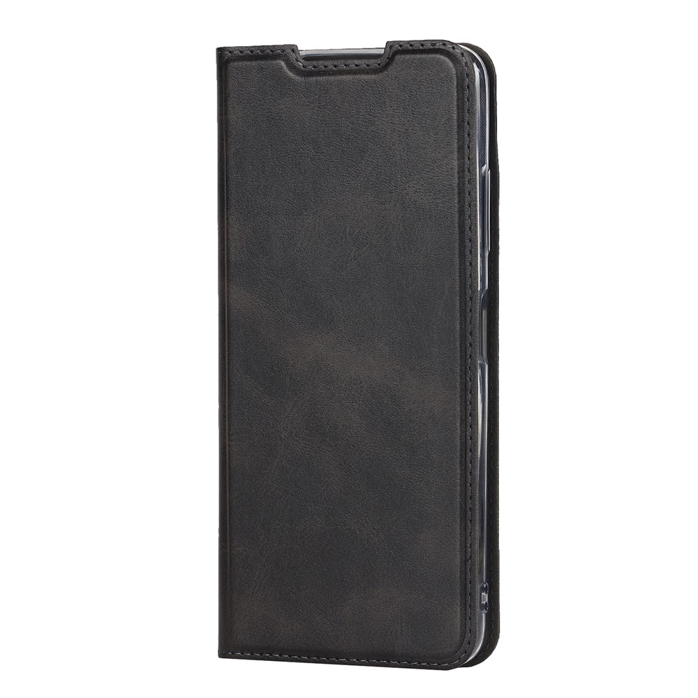 Anti-shock Textured PU Leather Full Protection Card Holder Phone Cover Stand Phone Shell for Samsung Galaxy A22 5G (EU Version) - Black-2