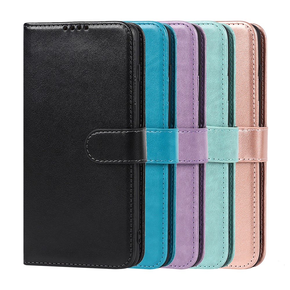 R61 Texture Felled Seam Phone Case Wrist Strap Anti-drop PU Leather Wallet Cover with Stand for Samsung Galaxy S10 - Black-11