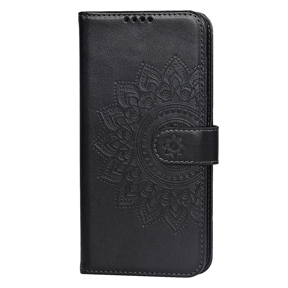 R61 Texture Felled Seam Phone Case Pattern Imprinted Stylish PU Leather Wallet Cover with Stand for Samsung Galaxy S10 - Black-2