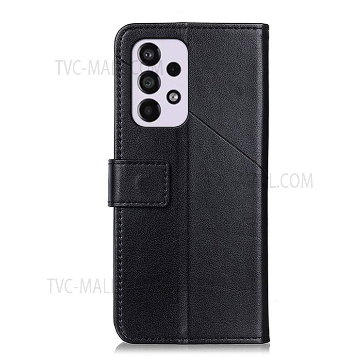 Soft TPU Inner Shell Stand PU Leather Flip Folio Wallet Phone Cover for Samsung Galaxy A33 5G - Black-3