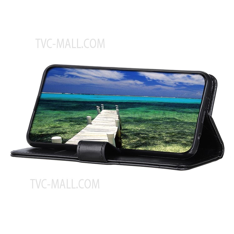 Soft TPU Inner Shell Stand PU Leather Flip Folio Wallet Phone Cover for Samsung Galaxy A33 5G - Black-5