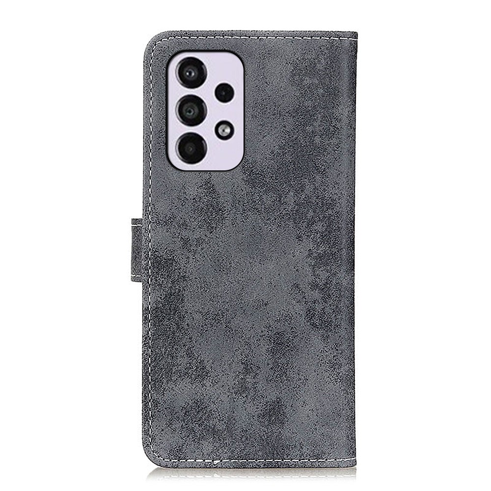 PU Leather Vintage Shockproof Phone Case Stand Flip Folio Protective Wallet Cover for Samsung Galaxy A33 5G - Black-3