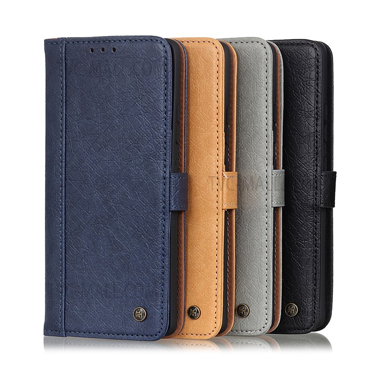 KHAZNEH Rhino Texture Split Leather Wallet Magnetic Phone Case with Stand for Samsung Galaxy A33 5G - Black-9