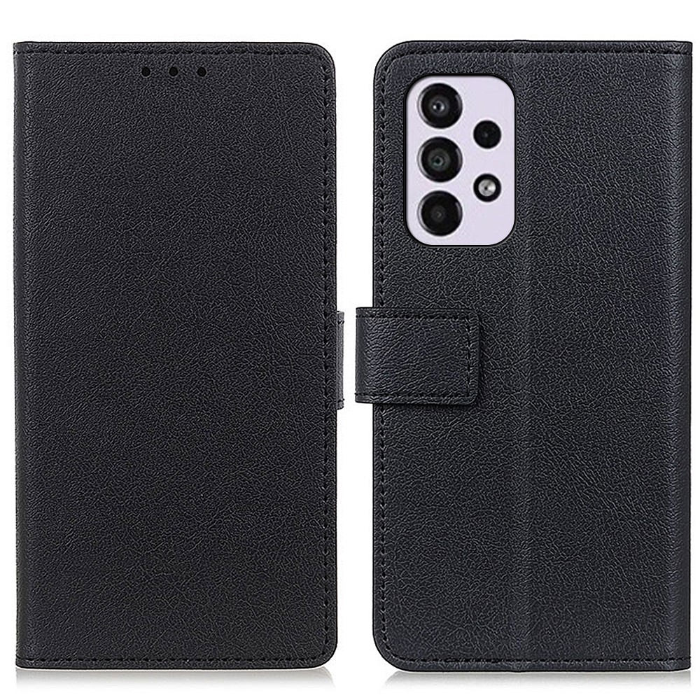 PU Leather Wallet Case Flip Folio Shockproof Cover with Stand for Samsung Galaxy A33 5G - Black-1