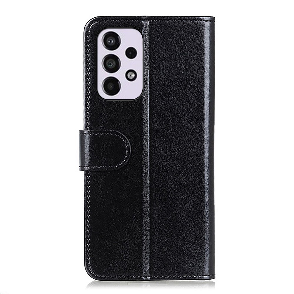 Crazy Horse Texture PU Leather Magnetic Flip Cover Stand Wallet Phone Case for Samsung Galaxy A33 5G - Black-3