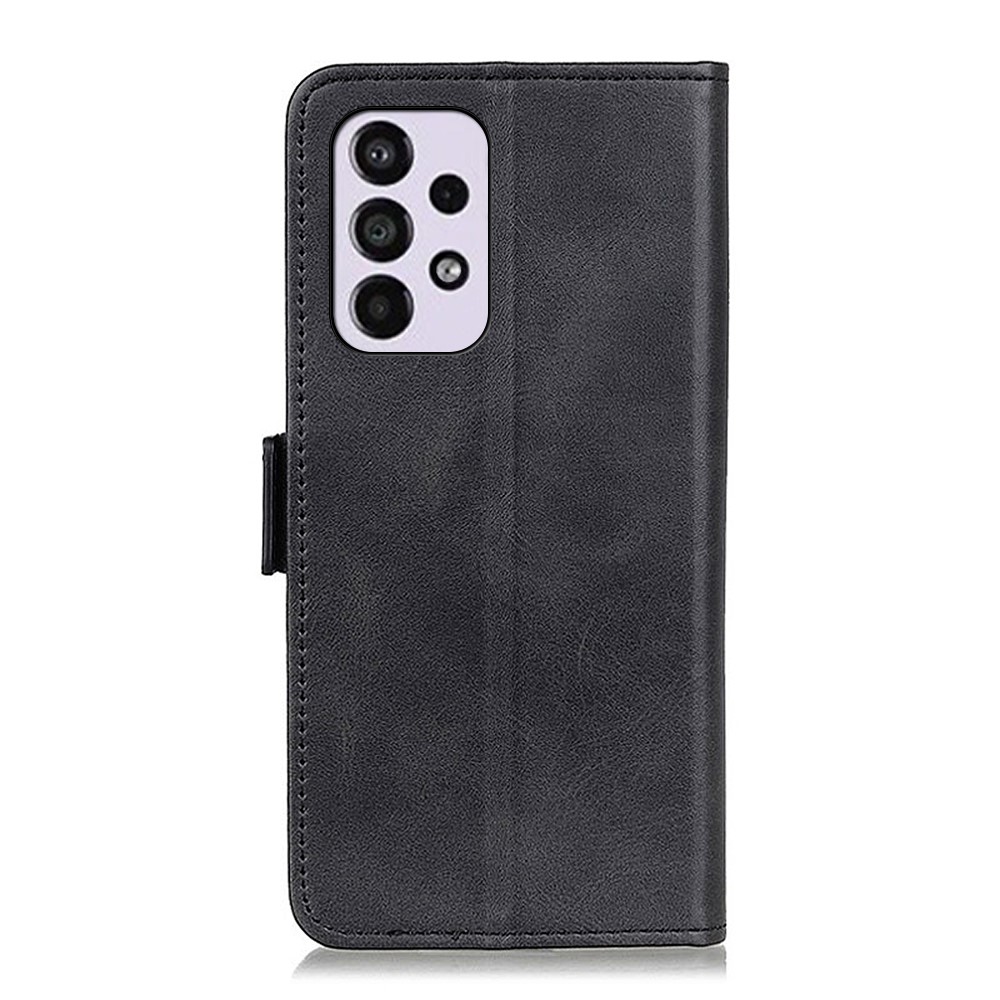 PU Leather Flip Wallet Case Soft TPU Shell Stand Function Magnetic Protection Folio Cover for Samsung Galaxy A53 5G - Black-3