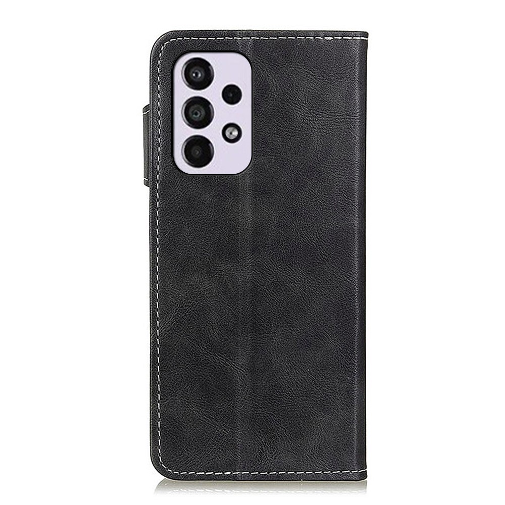Flip Stand Book Leather Phone Case S-Shape Texture Magnetic Closure Wallet Cover for Samsung Galaxy A33 5G - Black-3