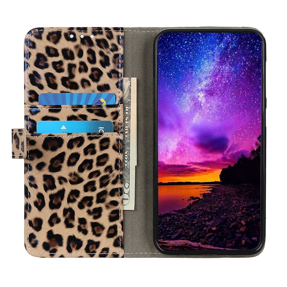 Caixa da Carteira de Design de Padrões de Leopardo Tampa de Fólio de Couro PU Resistente a Arranhões Para o Samsung Galaxy A33 5G-4