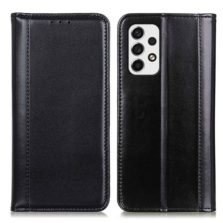 Wallet Flip Split Leather Stand Magnetic Auto Closure Shockproof Stylish Protective Cover for Samsung Galaxy A53 5G - Black-1