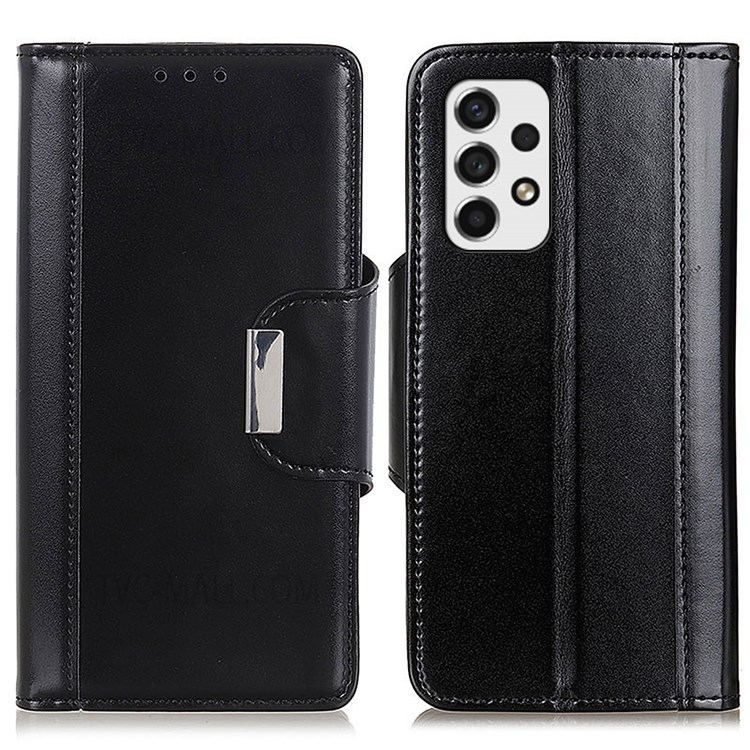 Wallet Stand Design Flip PU Leather + TPU Drop-proof Stylish Flip Phone Case Cover for Samsung Galaxy A53 5G - Black-1