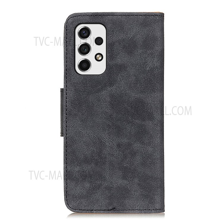 Retro Style Split Leather Anti-drop Well-protected Stand Wallet Magnetic Closure Phone Case Shell for Samsung Galaxy A53 5G - Grey-3