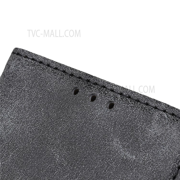 Retro Style Split Leather Anti-drop Well-protected Stand Wallet Magnetic Closure Phone Case Shell for Samsung Galaxy A53 5G - Grey-8