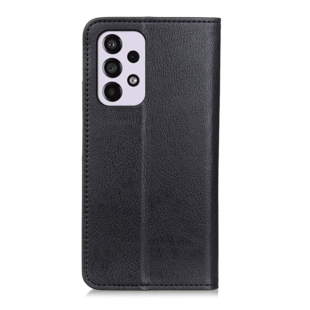 Shock-absorbing Magnetic Split Leather + TPU Case Litchi Texture Phone Cover for Samsung Galaxy A33 5G - Black-3