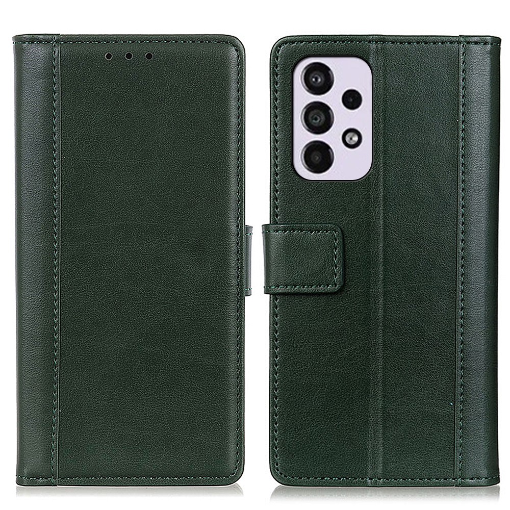 For Samsung Galaxy A33 5G PU Leather Wallet Case Soft TPU Full Body Protection Cover with Stand - Green-1