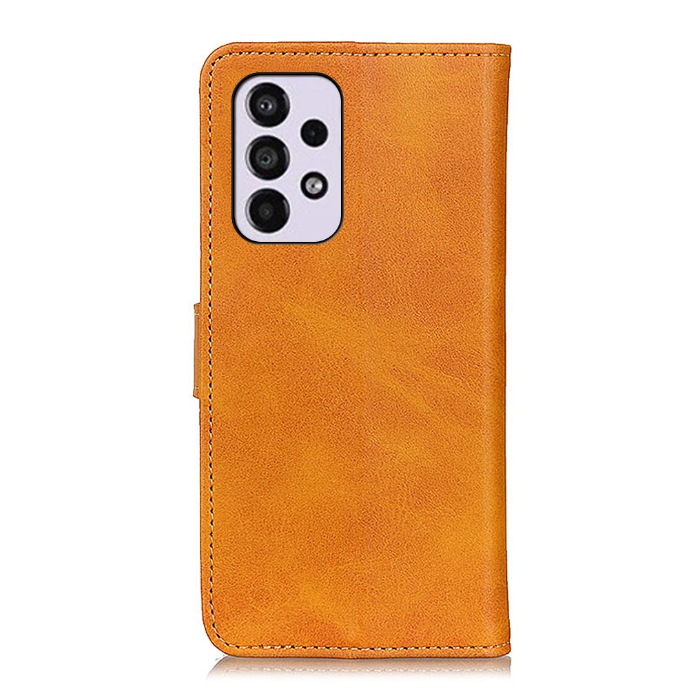 Folio Flip Stand PU Leather Wallet Fall-resistant TPU Inner Shell Protective Cover for Samsung Galaxy A33 5G - Brown-3